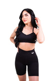 Women's Workout Half Hoodie, Sports Bra & Biker Shorts - Available in 4 Colors