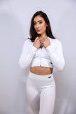 Women's Zip Crop Jacket and Leggings Set- Available in 5 colors