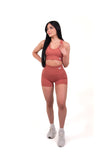 Elevate Set - Sports Bra & Shorts for Women - Rust