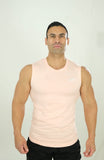Cutoff Tee - Mens sleeveless workout shirt - Light Peach
