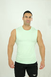 Cutoff Tee - Mens sleeveless workout shirt - Mint