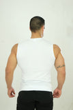 Cutoff Tee - Mens sleeveless workout shirt - White