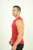 Cutoff Tee - Mens sleeveless workout shirt - Red