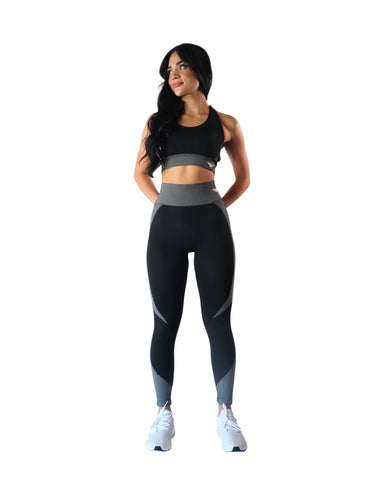 Women's Workout Outfit 3 Pieces Tracksuit-Seamless Hip Lift Yoga Leggings  and Stretch Sports Bra Gym Clothes Set 